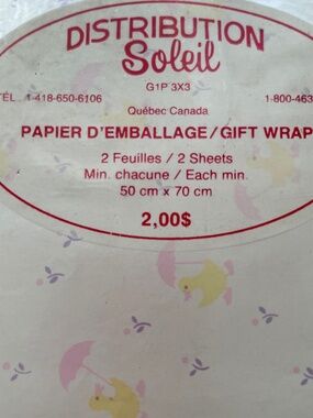 🍄 2/12$   Vintage Paper Wrap - Papier d'emballage - Gift Wrapping - Spring